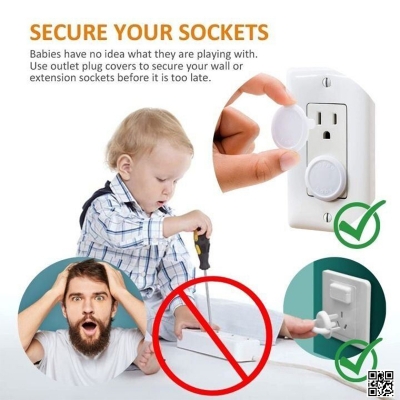 Picture of 10pcs Baby Safety Electrical Socket Cover, Multiplug Safety Guard, Electric Socket Plug Protector
