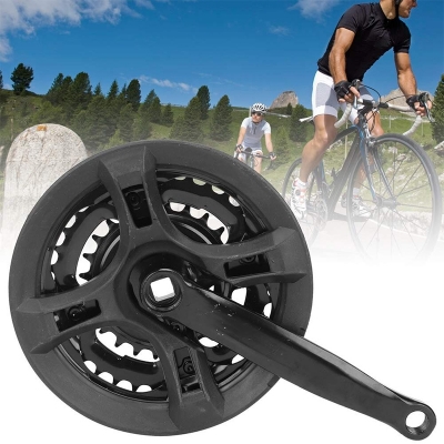 Picture of High-Quality Durable 24/34/42T Crankset with Chain Guard for Variable Speed Mountain Bike - Made in PRC