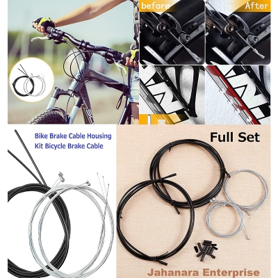 Picture of Bike Brake Cable Housing Kit Bicycle Brake Cable with End Caps Bike Cable Replacement Control Line Set for Compatible with MTB Road & Mountain Bike