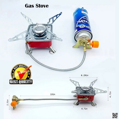 Picture of Portable Card Type Campaign Butane Gas Stove Burner With Steel Pipe And Regulator/ বিঃদ্রঃ চুলার সাথে গ্যাস সিলিন্ডার থাকবে না। এর সাথে গ্যাস নিতে হলে ১৬০ টাকা যোগ করতে হবে।