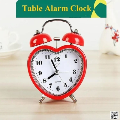 Picture of Heart Shape Bell Alarm Clock with Nightlight