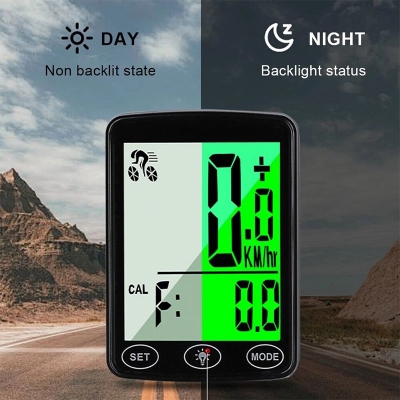 Picture of Waterproof Auto Bike Computer Light Mode Touch Switch  Wired Bicycle Computer Cycling Speedometer with LCD Backlight