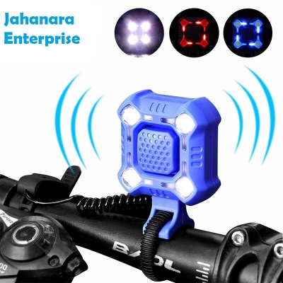 Picture of Bike Bell 4 Lamp Cycling Light 1200mAh Electric Horn Waterproof USB Charging Loud Alarm Security Bicycle Bell