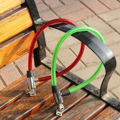Picture of Bicycle Lock With 2 Keys Portable Steel Chain Cycling Cable Anti-Theft