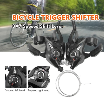 Picture of Bicycle Derailleur Mtb Gear Shifter/Brake 3 X 7 Speed Lever Vbrake Bike Trigger Shifter Brake Handbrake Bike Accessories Full Set 2Pc - সাইকেল