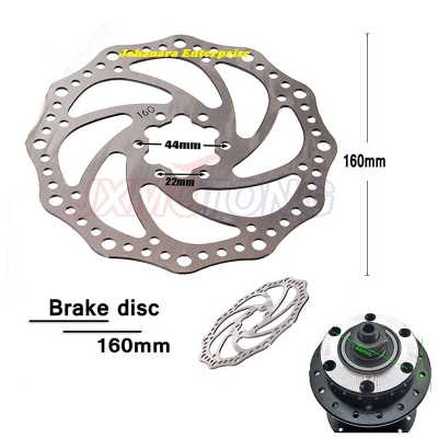 Picture of Bicycle Disc Brake Rotor without Bolts, Bicycle Brakes Stainless Steel, Opposite Hole Distance 44mm, fit Mountain160mm Bicycle Accessories 1 pc - সাইকেল - সাইকেল