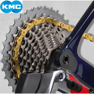 Picture of KMC X9.93 Golden Chain 9 Speed Road & Mountain Bike Chain Bicycle Gear Chain Hi-Performance And X-Durability1/2''x11/128'' Link : 116