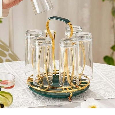 Picture of Dining Table Glass holder Rack, Glass holder, SS Glass rack - Gold