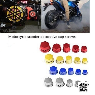 Picture of 30Pcs Motorcycle Screw Nut Bolt Cap Cover Modification Decorative Universal Frame Sliders Sleeve Muff For Bike, motorcycles, electric motorcycles, scooters