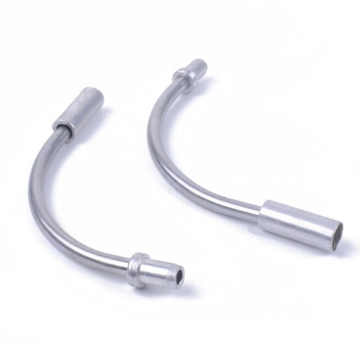 Picture of Bicycle Break Pipe Alloy 110 Degrees Bend Wire Guide Pipe Hose Js Cycling Supplies for Mountain Bike V Brake Noodles Cable Reduce Friction Brake Line 2 pcs