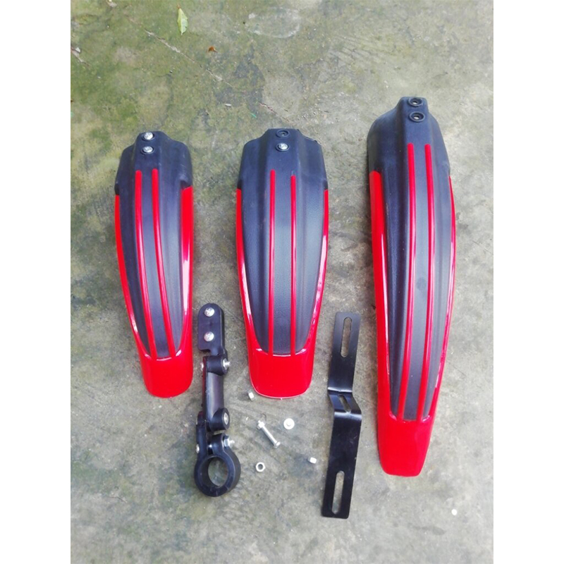 Picture of Bicycle Mudguard Downhill Type Red Bicycle Accessories 3pcs