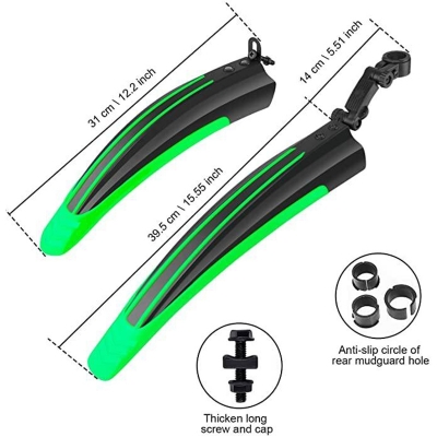 Picture of Bicycle Mudguard Downhill Type Green Colour Bicycle Accessories 3pcs