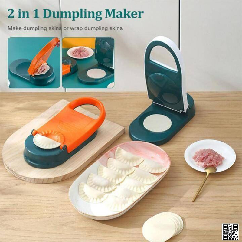 Picture of Dumpling and Pitha Maker Dough Pressing Mold - Orange and Blue