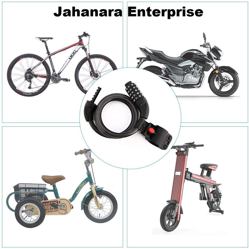 Picture of Five-Digit Resettable Cycle Locks Steel Strong Bike Lock Bicycle/Luggage/Helmet Lock for Bike/Cycle Lock for Bicycle/Cycle Locks for Bicycle with Password