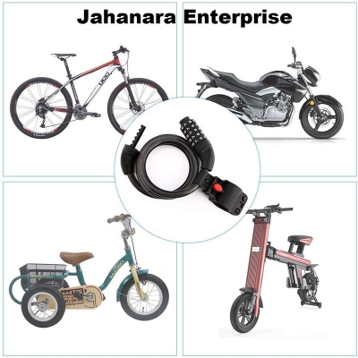 Picture of Five-Digit Resettable Cycle Locks Steel Strong Bike Lock Bicycle/Luggage/Helmet Lock for Bike/Cycle Lock for Bicycle/Cycle Locks for Bicycle with Password