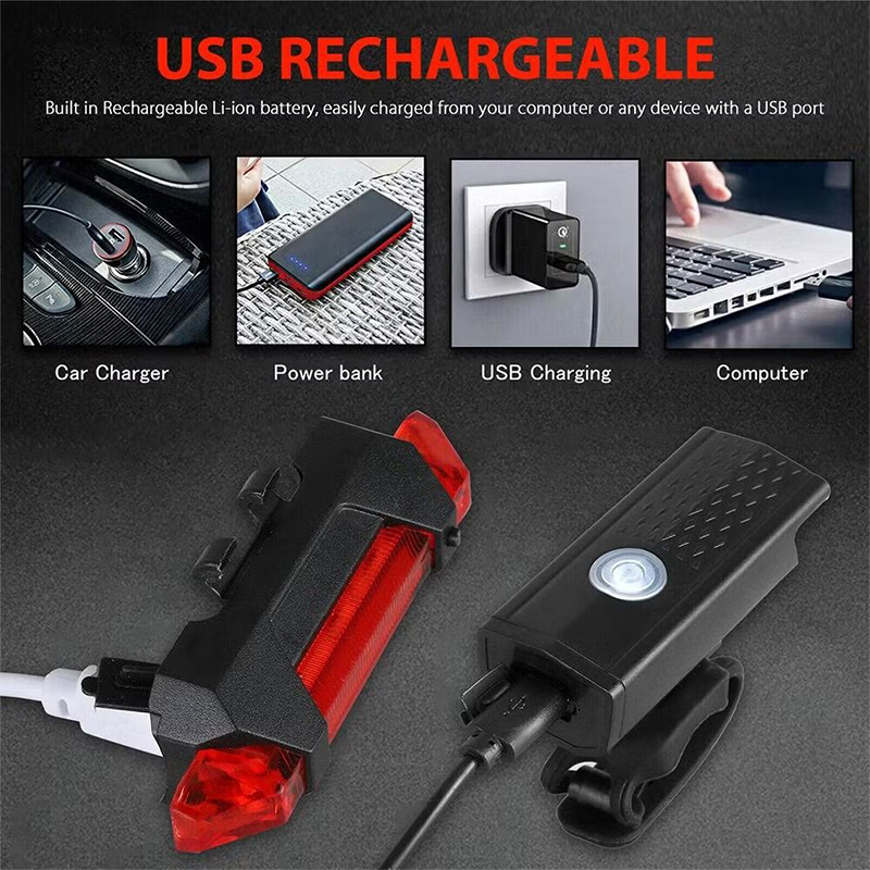 Picture of Powerful Front and Back Bike Light Rechargeable Bicycle Accessories Riding Light