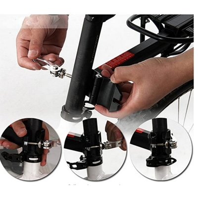 Picture of Adjustable Aluminum Bike Rear Rack Carrier with Reflectors, 100kg Capacity, New - Cycling Cargo Pannier Holder