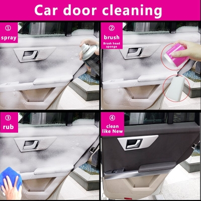 Picture of Flamingo Multi Purpose Foam Cleaner With Brush 650 Ml, Household, Kitchen, Bathroom Cleaner Foam Spray - Glass Cleaner