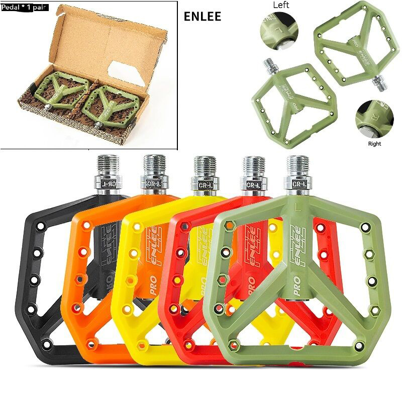 Picture of ENLEE Aluminum Bike Flat Pedals 3 Sealed Bearings for Mountain Bike Mountain Bike Pedals Non-Slip Sealed Bearing