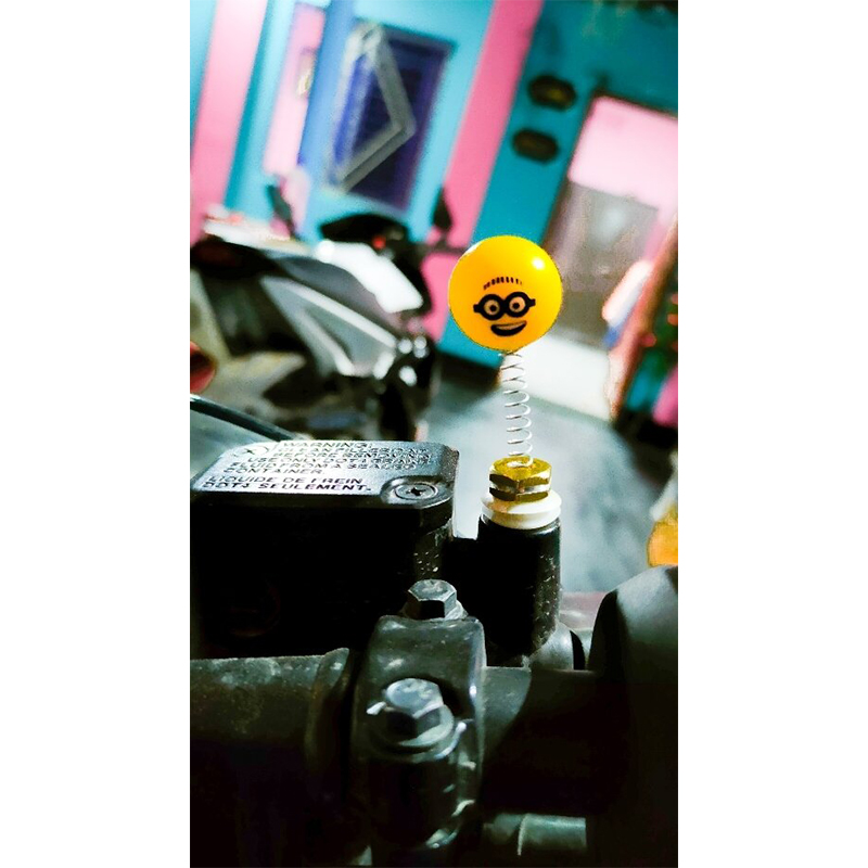 Picture of Small Yellow Emoji Decoration Emoji Screw Looking Glass For Bike/ Motorcycle screw emoji Funny Slime Toys