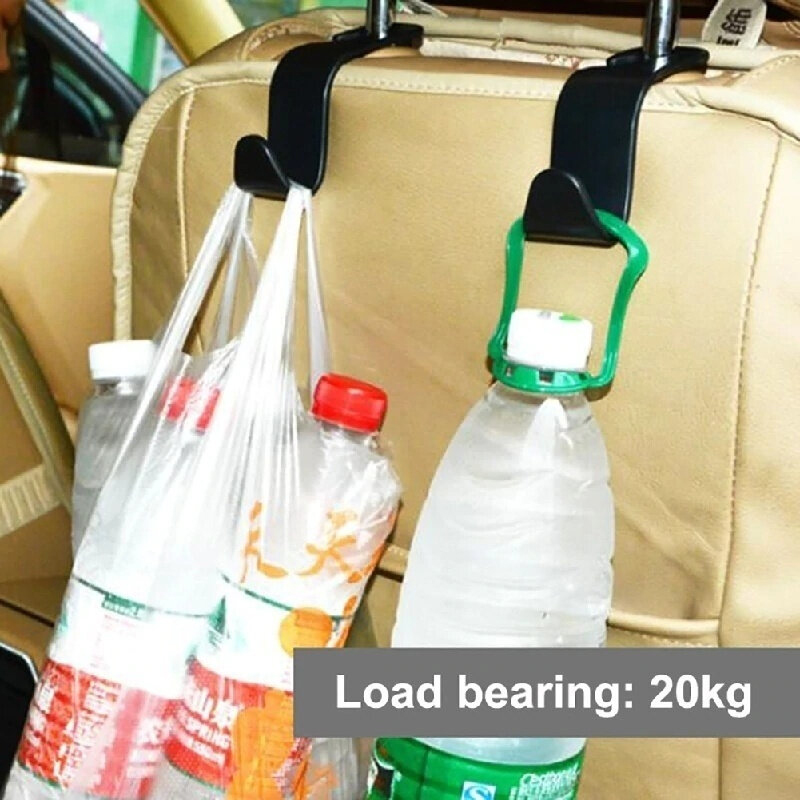 Picture of 2 PCS Universal Car Vehicle Back Seat Headrest Hanger Holder Hook for Shopping Bag Purse Cloth Coat Grocery Handbags Grocery Bag