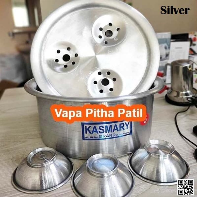 Picture of Vapa Pitha Maker, Aluminium'S Steamed Cake (Vapa Pitha / Taaler Pitha) / Pudding / Cake / Rice Saucepan With Lid And 3 Pieces Bowl