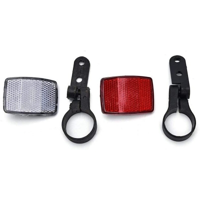 Picture of Bicycle Lights 1Pc Handlebar Mount Safe Reflector Bicycle Bike Front Rear Warning 1Pc +1Pc White Reflectors Cycling Accessories