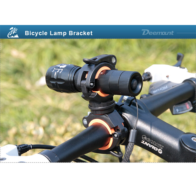 Picture of Deemount Bicycle Light Bracket Bike Lamp Holder LED Torch Headlight Pump Stand Quick Release Mount 360 Degree Rotatable