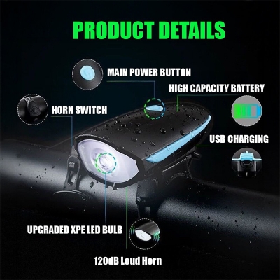 Picture of Bike Horn High Decibel Loud Electric Cycling Handlebar Ring Alarm Bell for Mountain Riding Safety Equipment