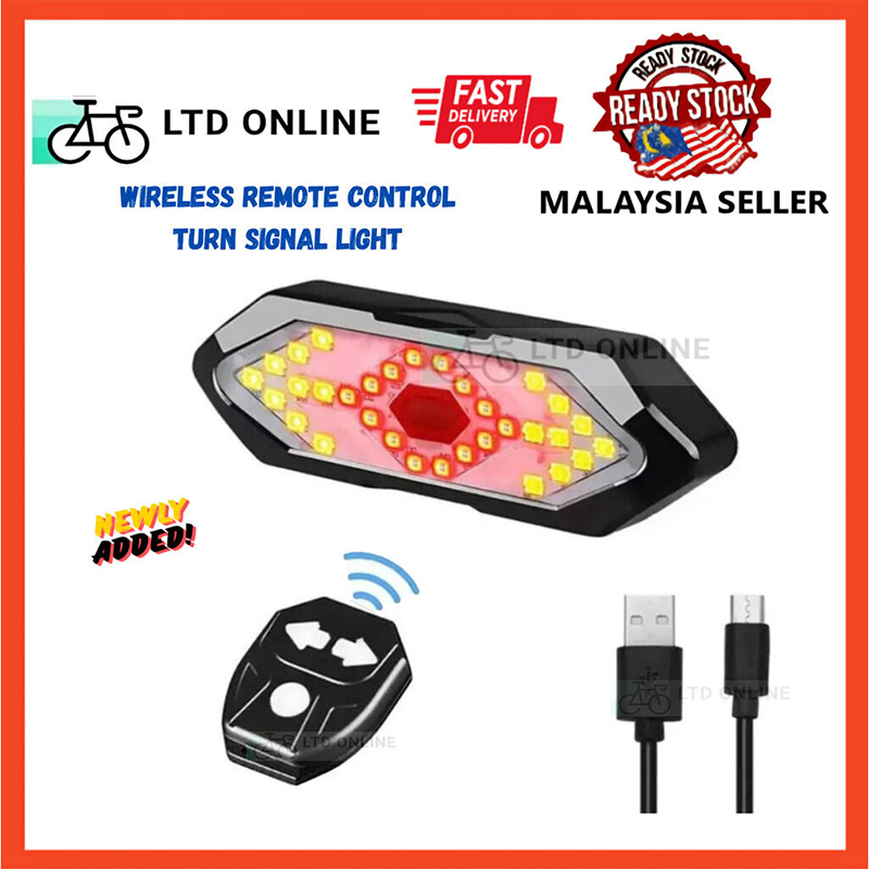 Picture of Bicycle Tail Light with Remote, Waterproof Cycling Signal Light, Rechargeable, 5 Modes for Night Riding