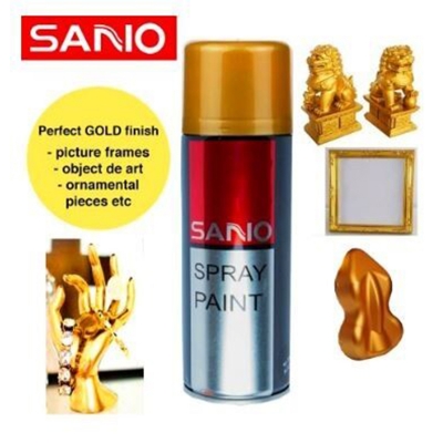 Picture of Sanvo Spray Paint 400ml, Waterproof Automatic Metallic (2599 Diamond Gold) Color Aerosol Spray Paint, Sanvo Auto Spray Paint