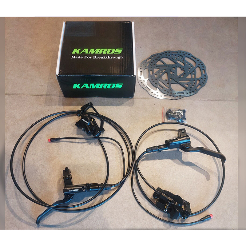 Picture of Kamros Hydraulic Brakes with Rotor Set FRONT & REAR Full set 2pc Disc Free