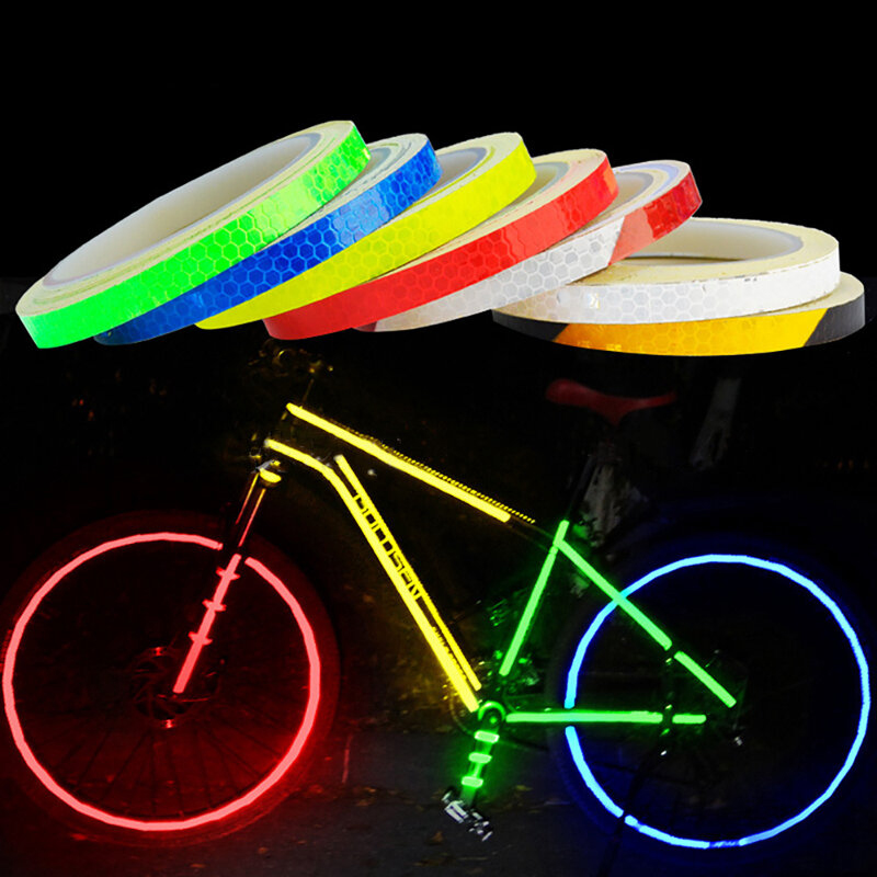 Picture of Bicycle Rim Styling Reflective Fluorescent Stripe Tape Body & Rim Wheel Stripe Tape Stickers 4Pcs