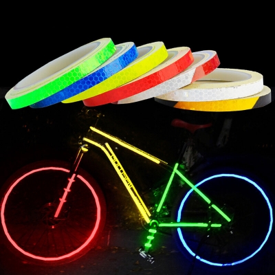 Picture of Bicycle Rim Styling Reflective Fluorescent Stripe Tape Body & Rim Wheel Stripe Tape Stickers 4Pcs