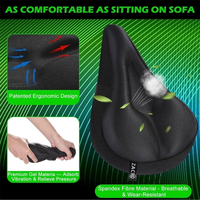 Picture of Gel Bike Seat Cover- Extra Soft Gel Bicycle Seat - Bike Saddle Cushion with Water&Dust Resistant Cover