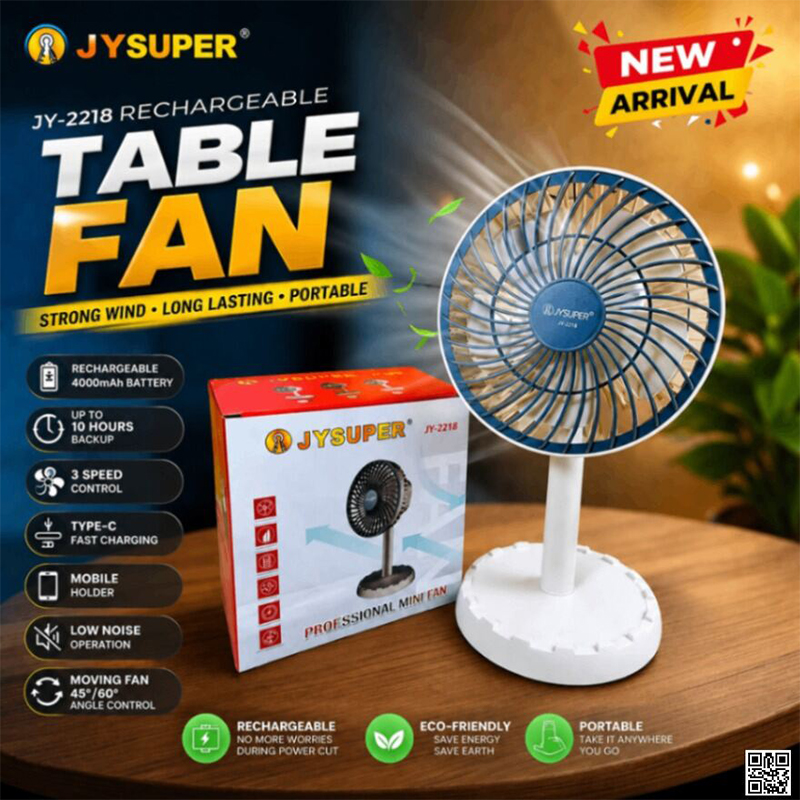 Picture of JYSUPER JY-2218 USB Rechargeable Mini Table Fan