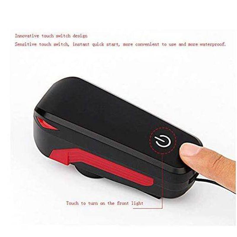 Picture of Bicycle Horn Light Waterproof Finger Print Touch Usb Charging Front Handlebar Alarm Warning Safety T6 Front Lights - Cycle Accessories