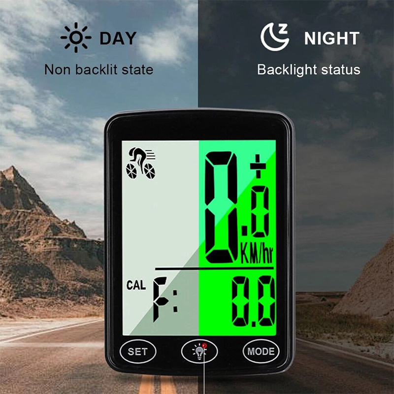 Picture of Waterproof Auto Bike Computer Light Mode Touch Switch  Wired Bicycle Computer Cycling Speedometer with LCD Backlight