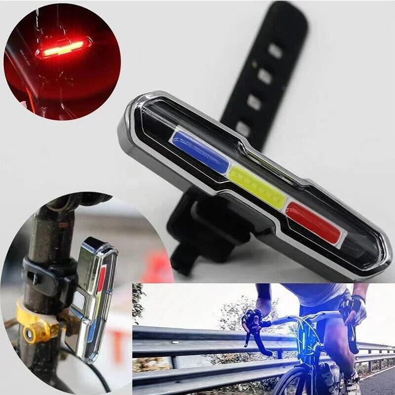 Picture of Bicycle Rear Light Waterproof LED USB Rechargeable Tail Light Cycling Flash Lamp Safety Mountain Bike Taillight Red Blue White