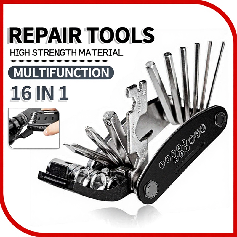 Picture of 16 In 1 Folding Bike Repair Tool Set With 16 Functions For Universal Bicycles