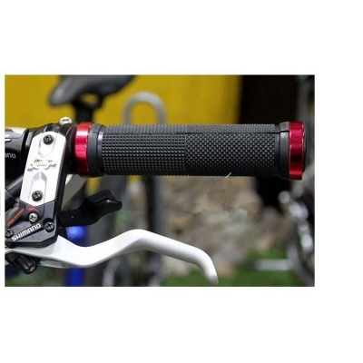 Picture of Bicycle Road Mountain Bike Handle Double Lock on Aluminium Alloy Bike Handlebar Hand Cover 1 Pair Handlebar Grips