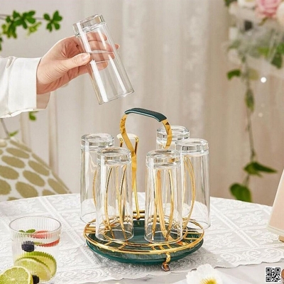 Picture of Dining Table Glass holder Rack, Glass holder, SS Glass rack - Gold