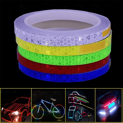 Picture of Bike Car Styling Reflective Fluorescent Stripe Tape Motorcycle Body Rim Wheel Stripe Tape Stickers Decorative 4pcs