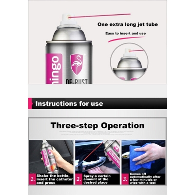 Picture of Flamingo De-Rust Lubricant For Motorcycle Car Use For Universal 450ML (F065) Rust Cleaner, Remover and Protector Liquid Spray - সাইকেল