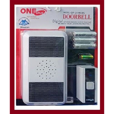 Picture of Wireless Door Bell One Plus OP-214K DC and Highly Secure 36 Melodies for selection, Remot Operating range (200 meters)