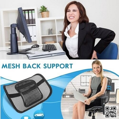 Picture of Car Seat Office Chair Massage Back Lumbar Support Mesh Breathable Elastic Cushion Pad Back Lumbar Cushion For Car Driver