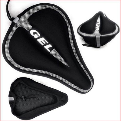 Picture of Bike Seat Cover Padded | Thick Silicone Gel Bicycle Saddle Cushion | Breathable Lightweight Comfortable Non-Slip Cover | For Road, Mountain & Stationary Bikes | Bicycle Accessories
