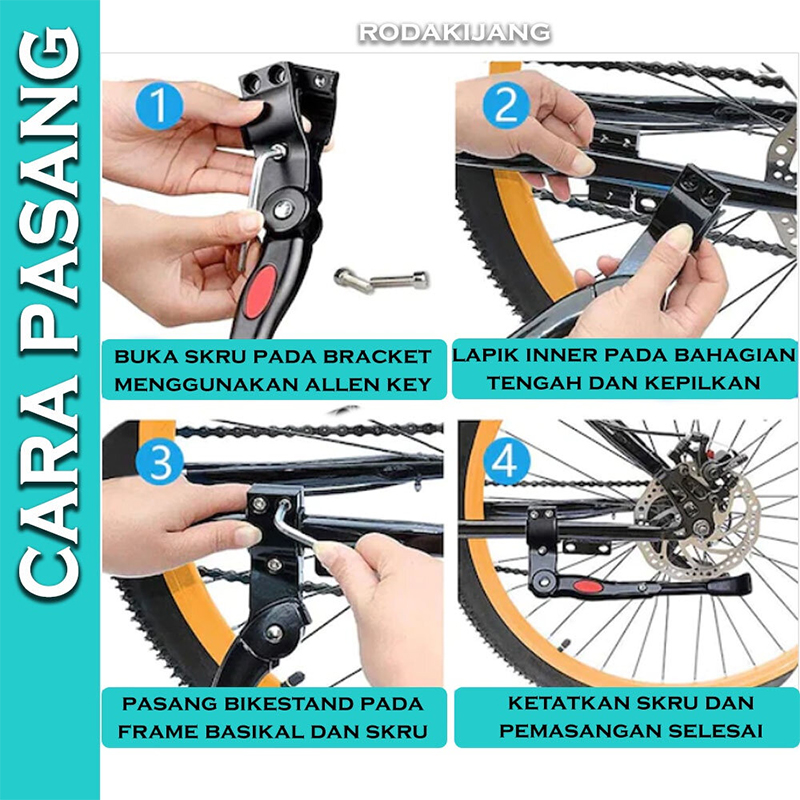 Picture of Cycle Stand Bikes Alloy Side Kickstand for Road Bike Mountain Bicycle (Black) - সাইকেল