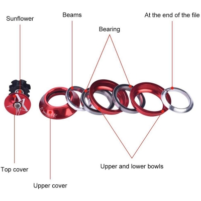 Picture of Bike Headset Set 44mm Aluminium Alloy Bearing Headset MTB Mountain Bike Road Bicycle Head Tube Accessories - Bike - সাইকেল