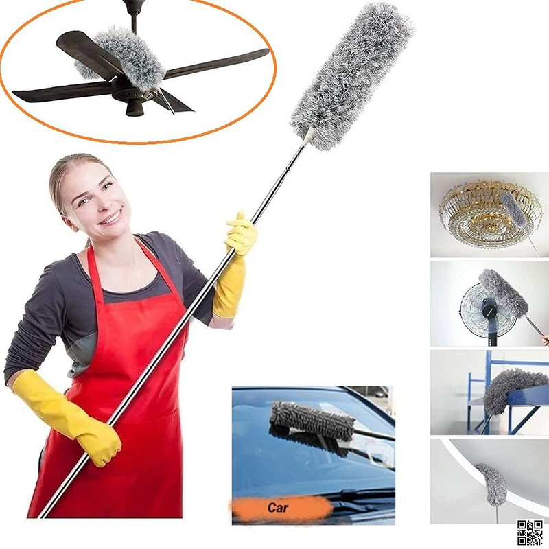 Picture of Extendable Flexible Duster for Cleaning Complicated Areas and ceiling fan, Long Handle Microfiber Feather Ceiling Duster for Dust Cleaning with extendable Pole